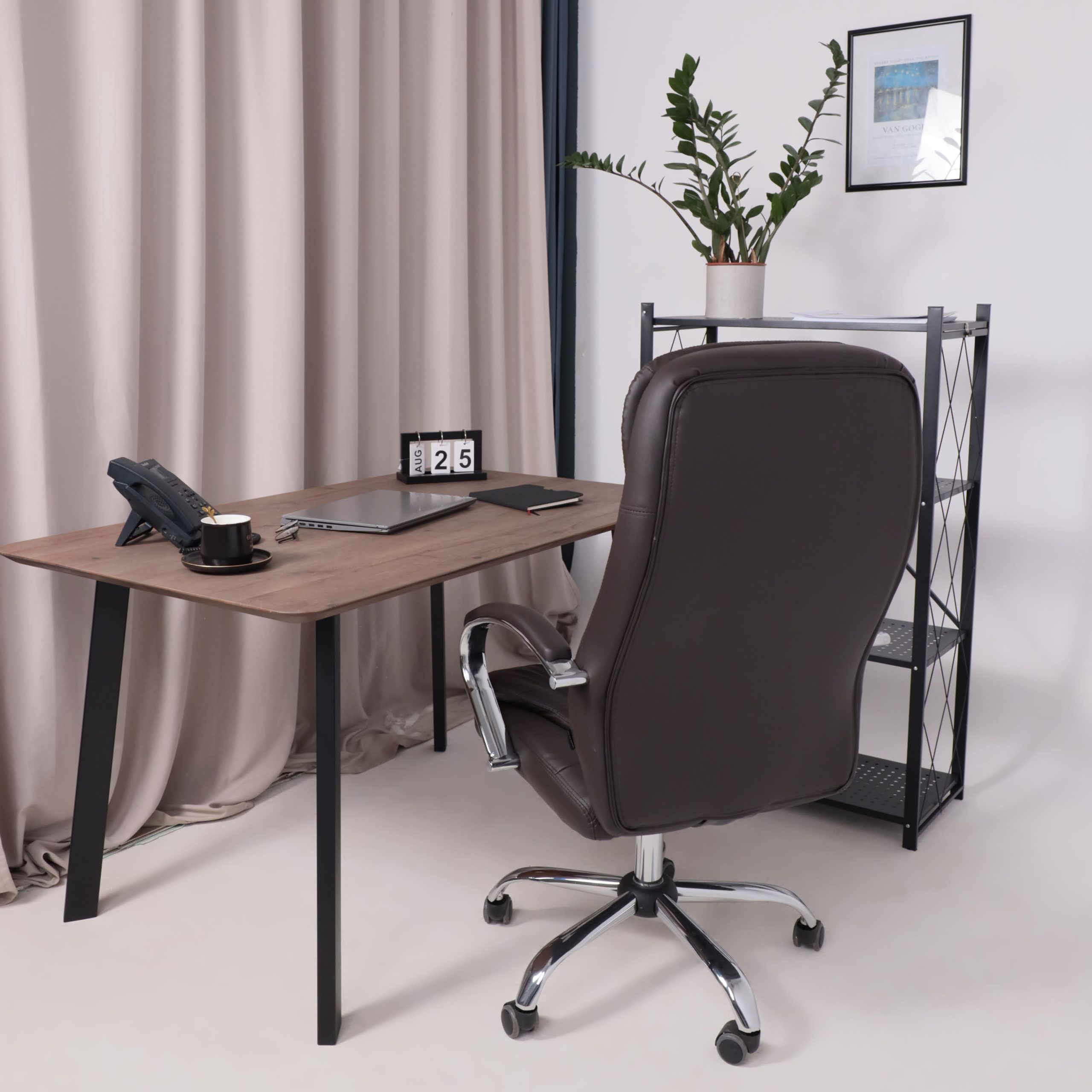 Кресло рабочее, поворотное RICHARD, коричневый