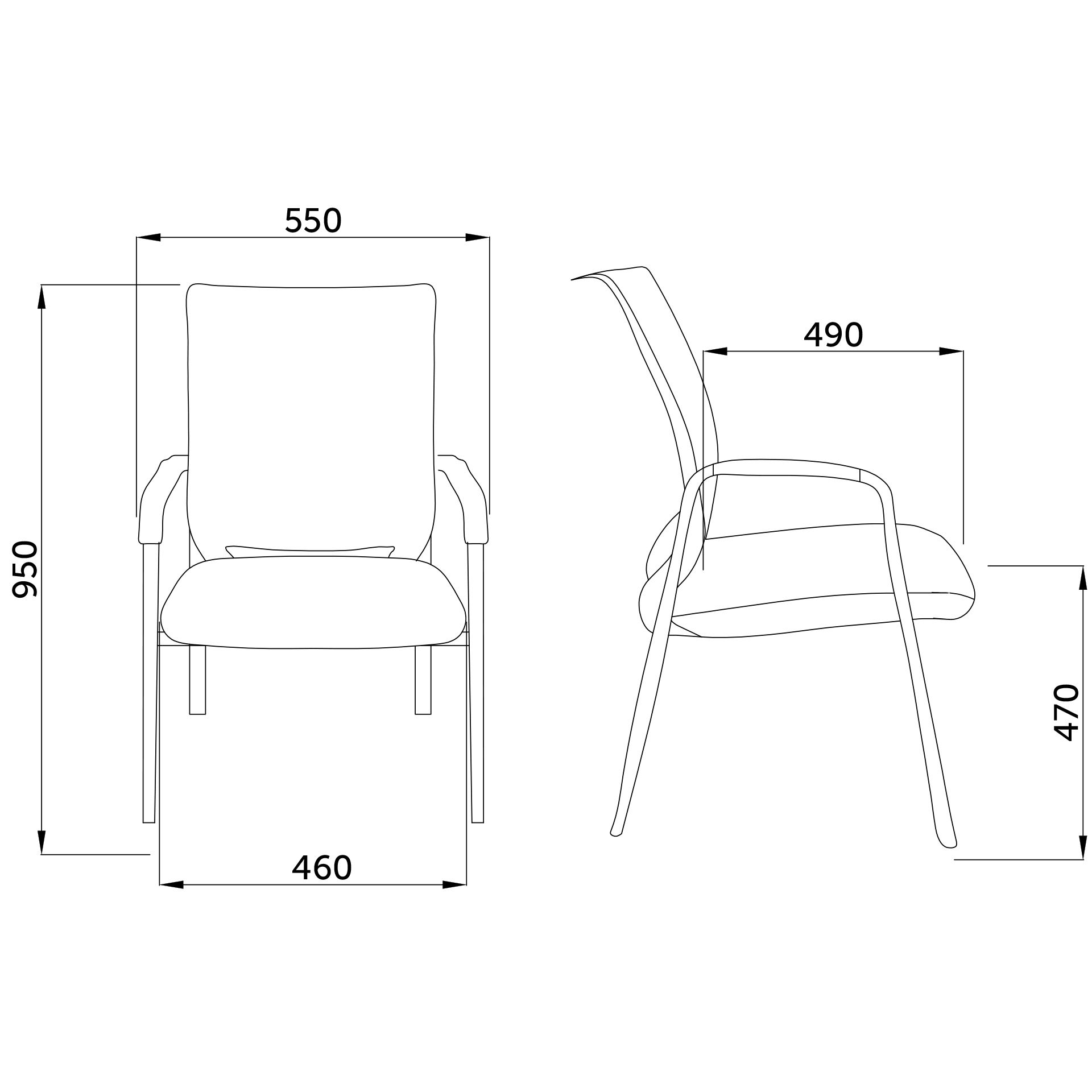 Стул MARCUS, чёрный+черный/хром