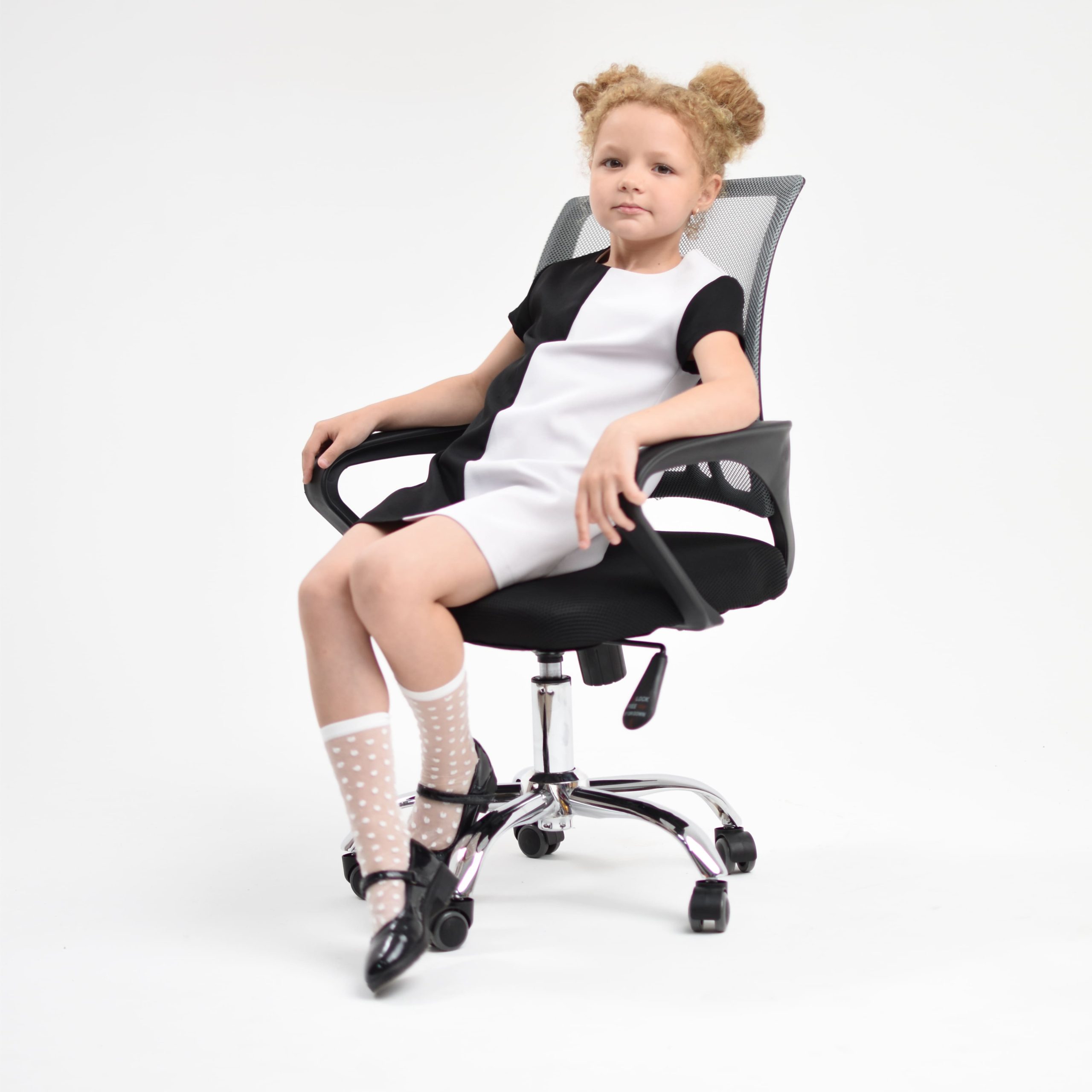 Кресло рабочее, поворотное RICCI NEW,696, ткань/сетка, серый+черный