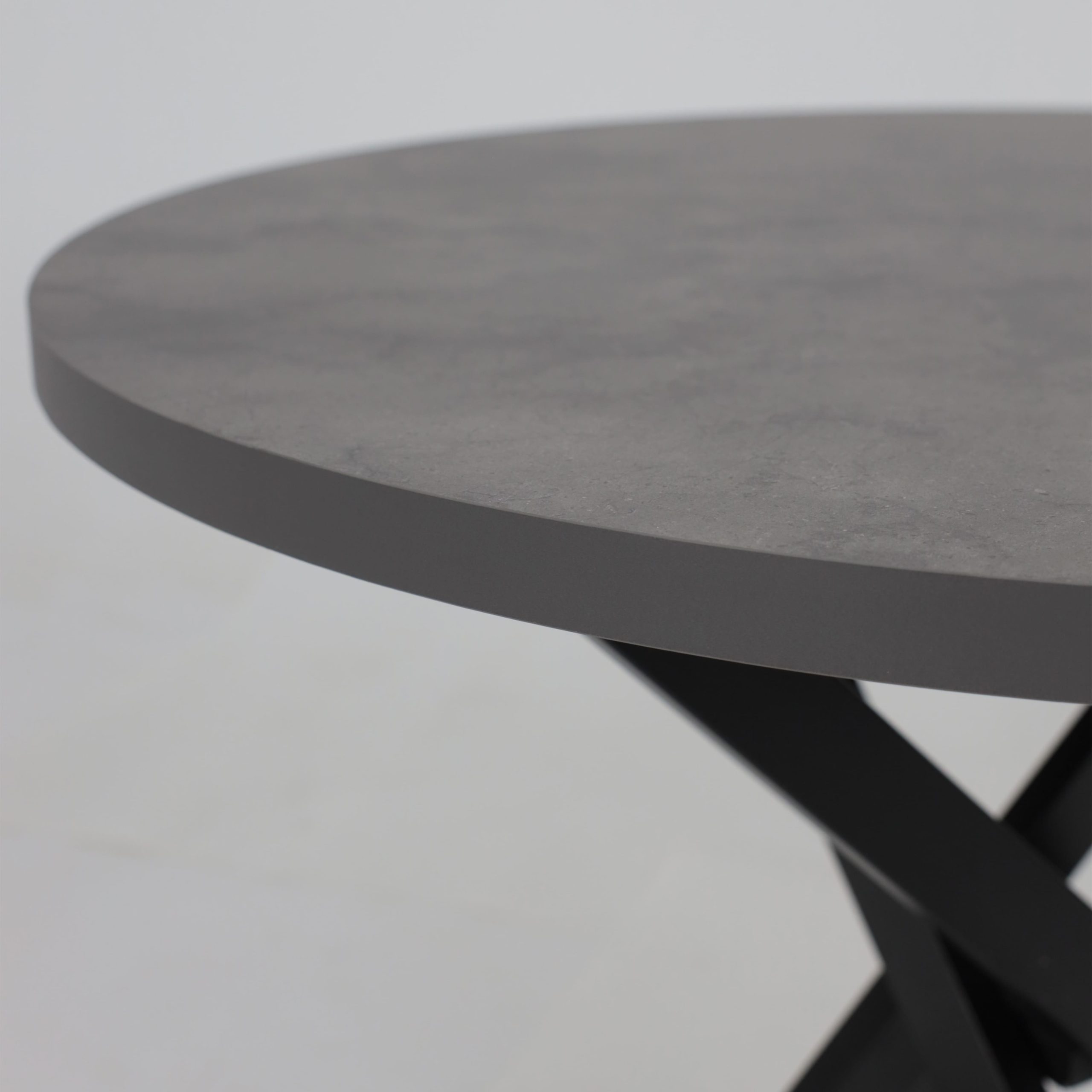 Стол РИГА, D950, Ароза Реликтовая/Черный