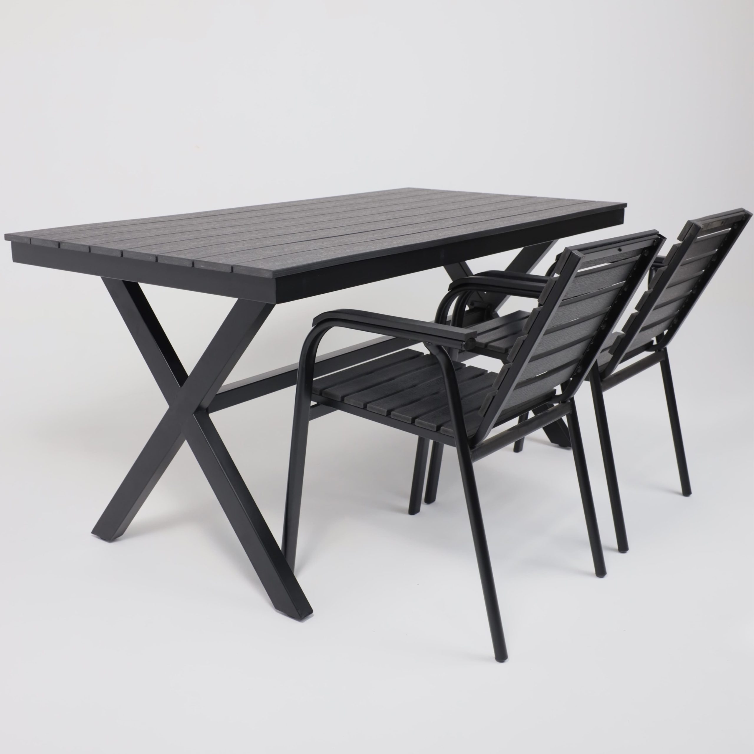 Стол садовый FLORENCE, 160*80*77, сталь-черная/чёрный