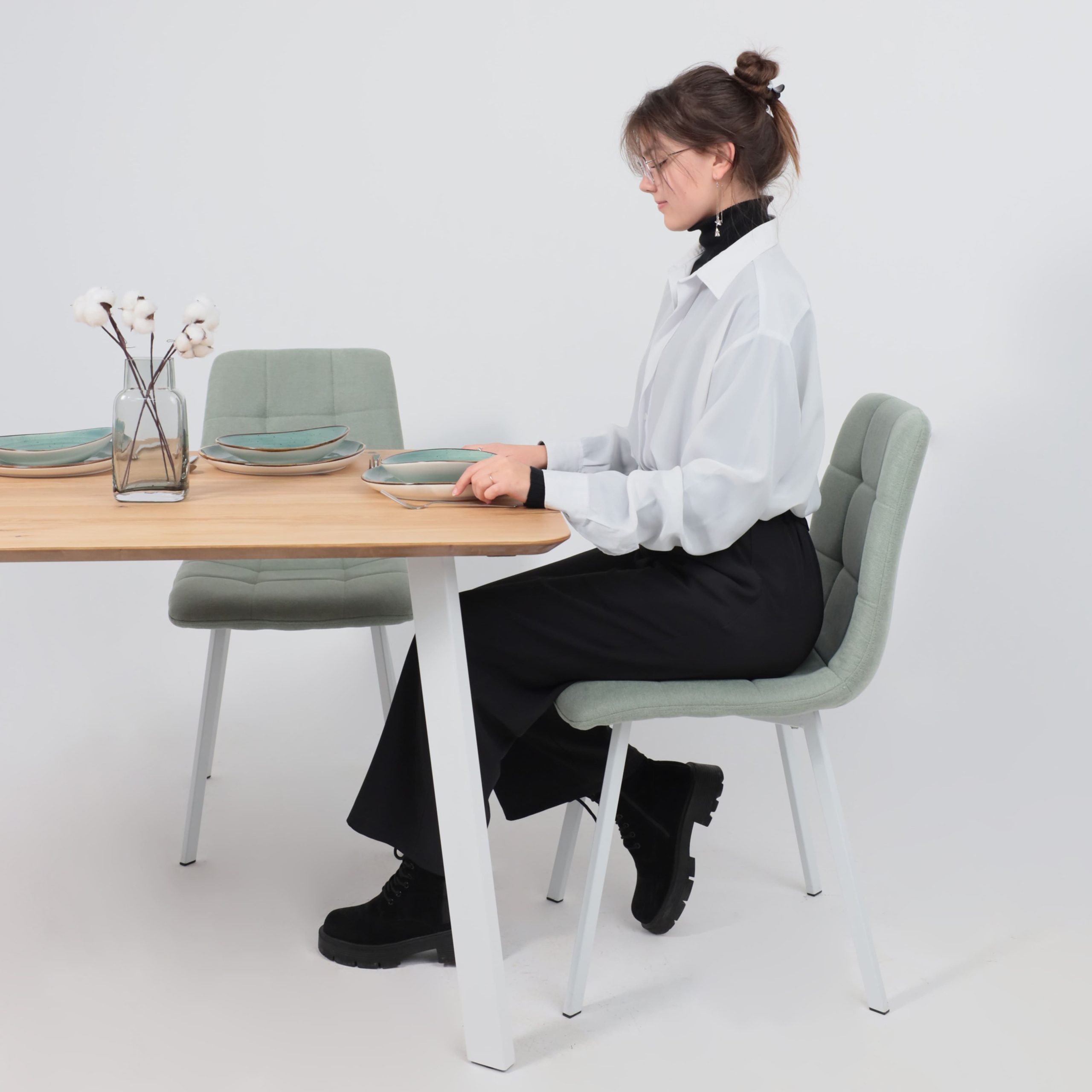 Стол МАЙОН, 130*80*74, дуб натуральный/белый (ПР-2 DSW (Т27) (02) КС-60)