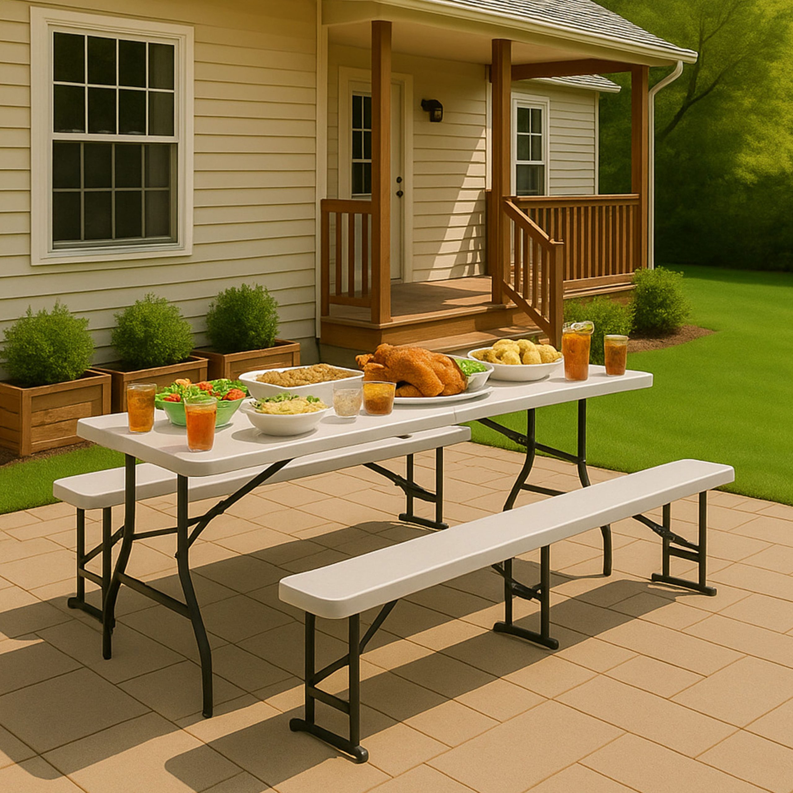 Стол складной 152*76*74, белый