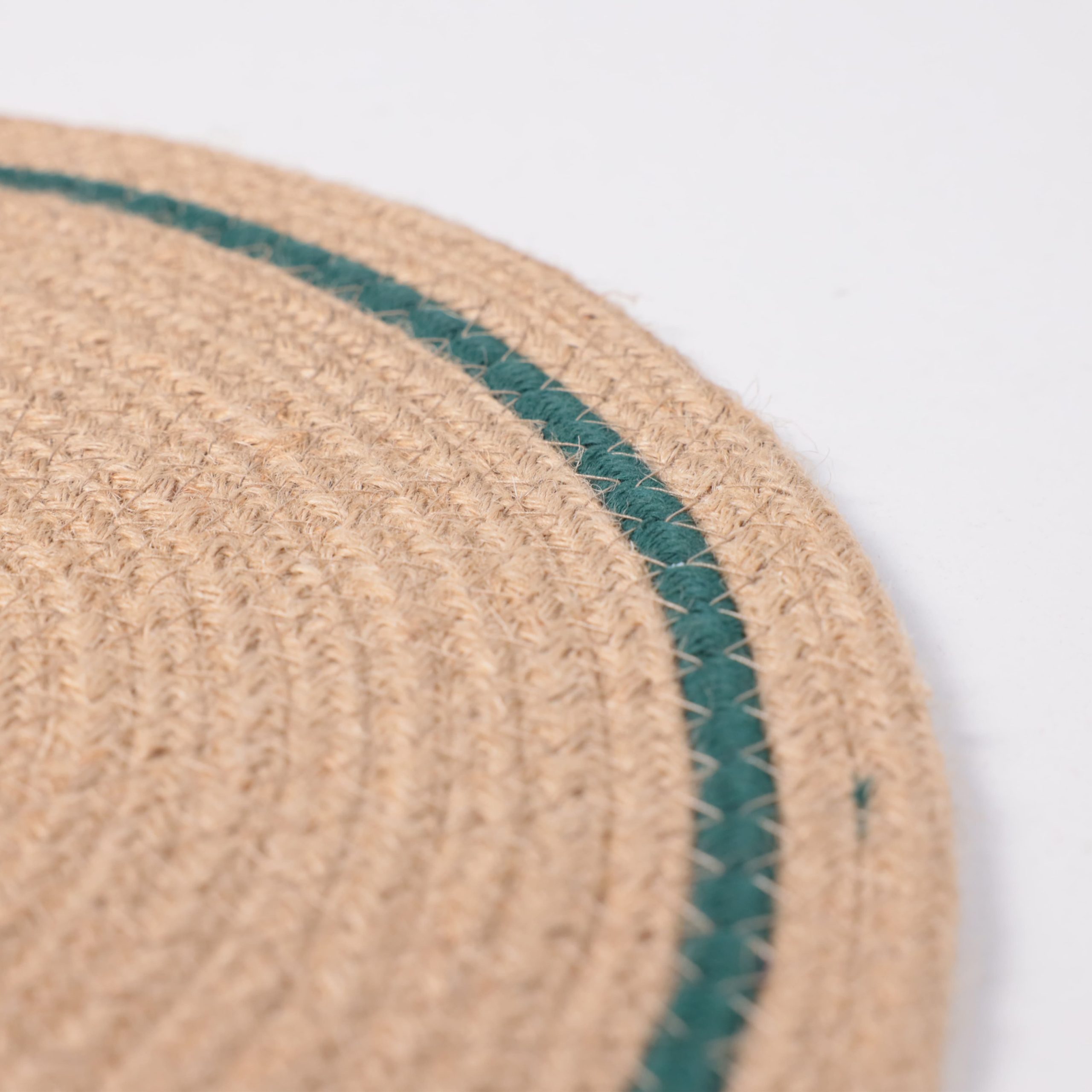 Подставка сервировочная LINENOVA, круглая, натуральный+зеленый, 38см