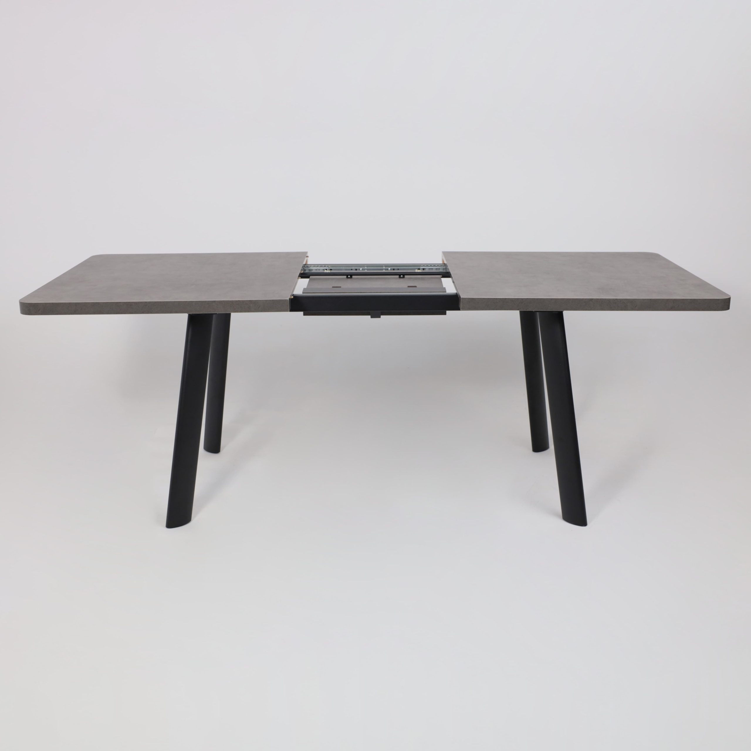 Стол LEON LUX RADIAL-180, раздвижной 180(240)х95, Дымчатая керамика/Чёрный