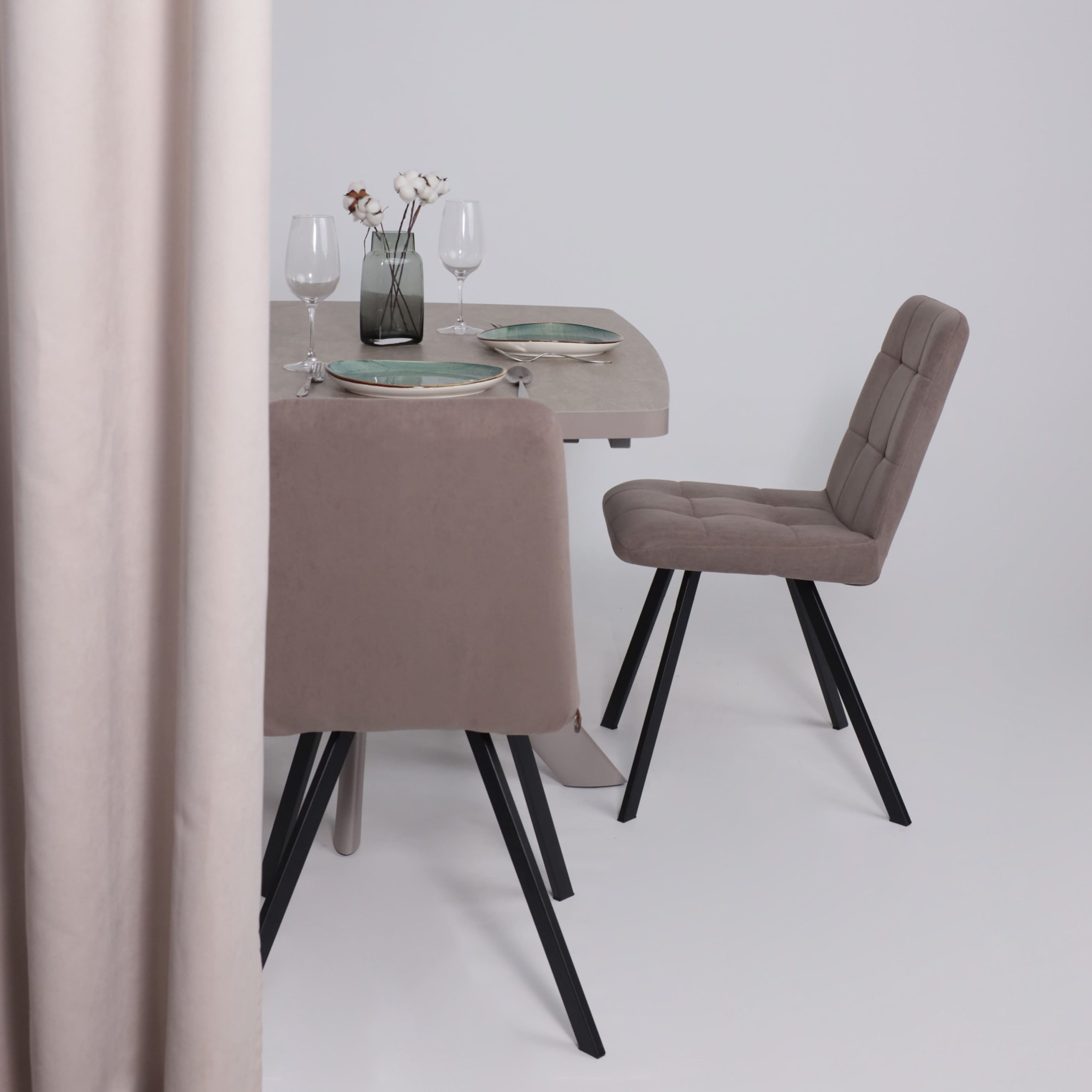 Стол LEONEL-130, раздвижной 130(165)х85, Бежевый камень-HPL/Капучино