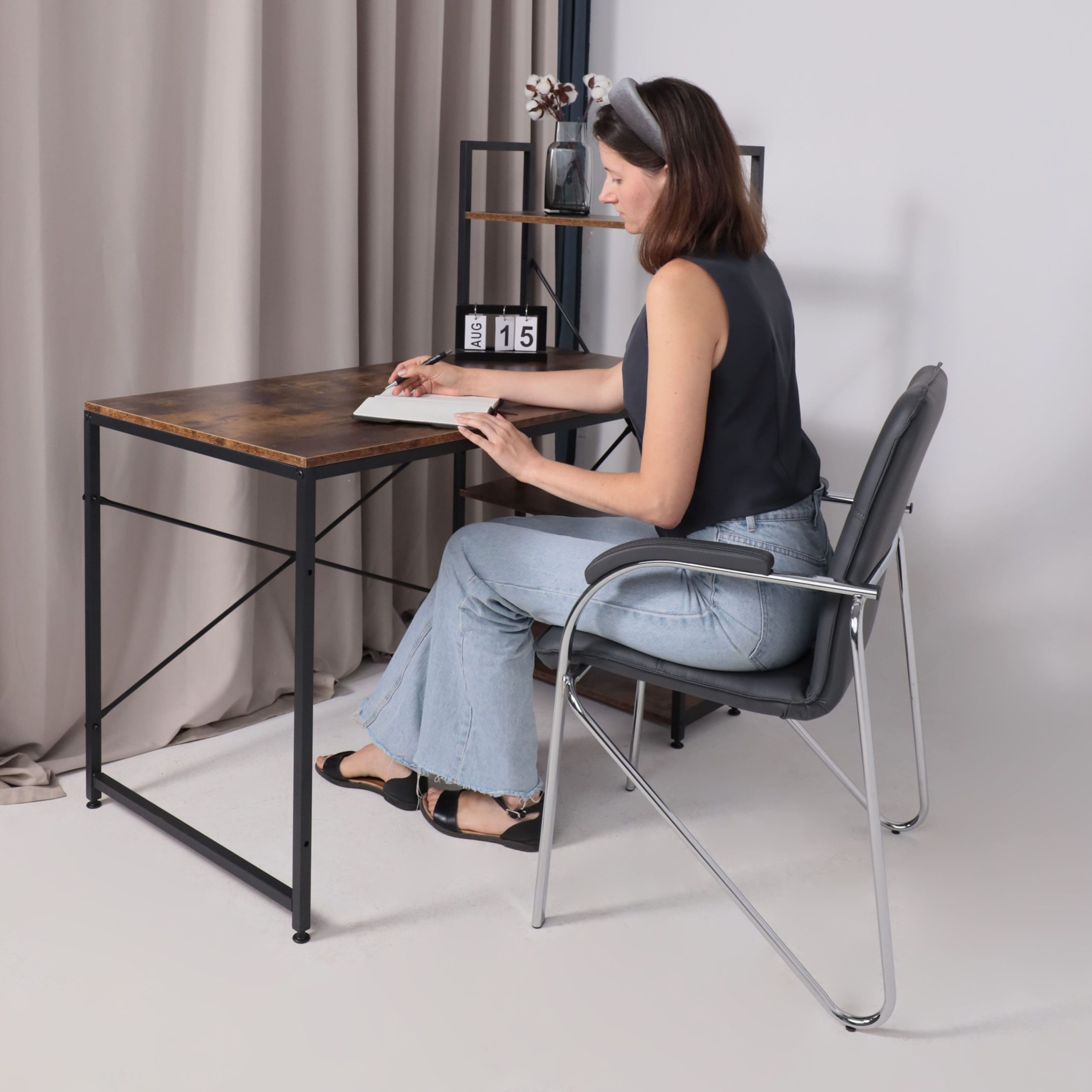 Кресло SAMBA AKS-1 Pegasso темно-серый, мягкие подлокотники