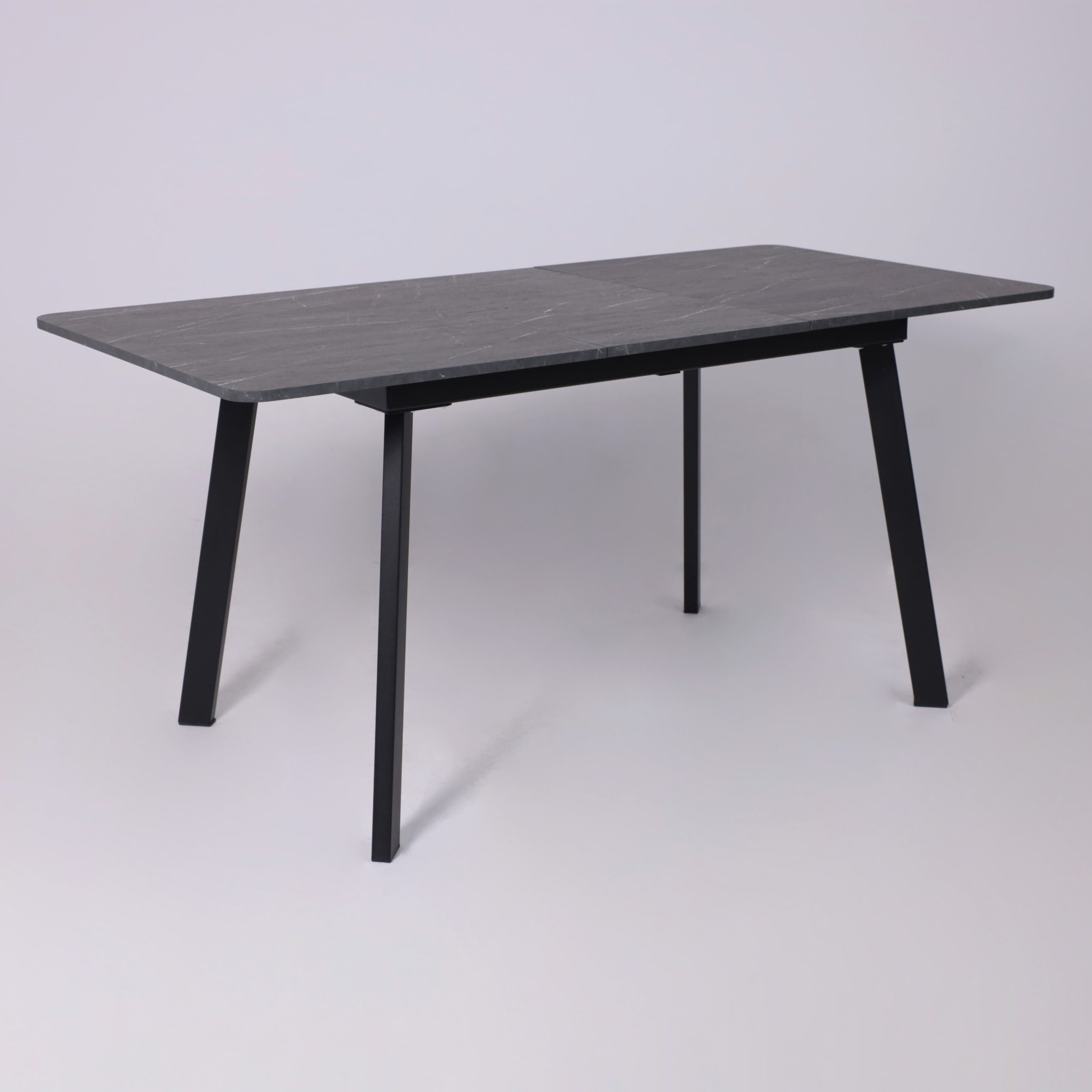 Стол AV 1209/1, ЛМДФ, раздвижной 1200(1600)*800 Мрамор Пьетра Графитовый/черный