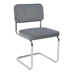 Кресло СЛАВИЯ Люкс, Kiton 711 серый велюр/хром