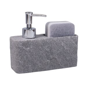 Дозатор декоративный с подставкой для губки NEXUS, серый