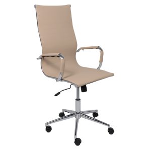 Кресло поворотное EVELIN, экокожа, бежевый