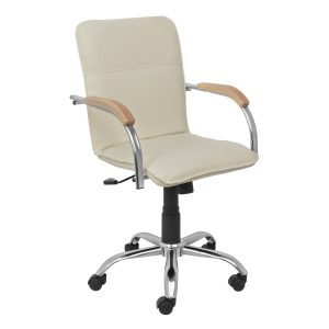 Кресло SAMBA AKS-2 Pegasso крем, подлокотники дерево светлое