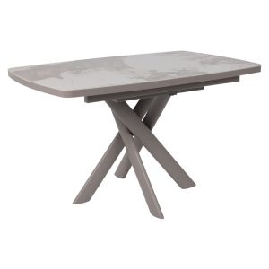 Стол LEONEL-130, раздвижной 130(165)х85, PANDORA GLOSS ST CER/Капучино