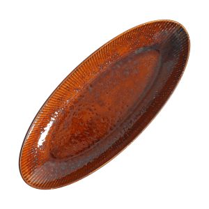 Блюдо для рыбы AURORA, фарфор, каштановый, 31*13*3,6см