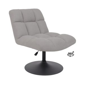 Кресло GRANDE, поворотное, серая ткань Linen Fabric-11/черный
