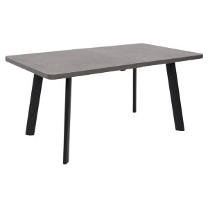 Стол LEON LUX RADIAL-180, раздвижной 180(240)х95, Дымчатая керамика/Чёрный