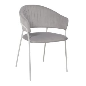 Стул AV 433, светло-серый бархат H-09/белый