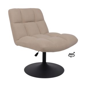 Кресло GRANDE, поворотное, песочная ткань Linen Fabric-3/черный