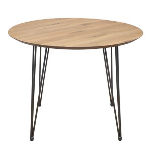 Стол ДЕМАВЕНД, d100*74, дуб натуральный/черный (ПР-4 DSW (Т27) (02) Кс-12)