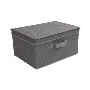 Контейнер для хранения MACKENZIE-2, с крышкой, серый, 38*27*19см