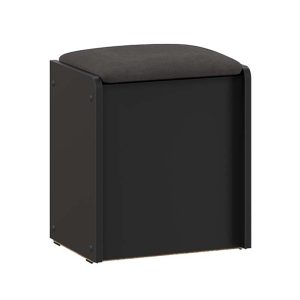 Пуф БОСТОН 368х270х425, антрацит/велюр серый