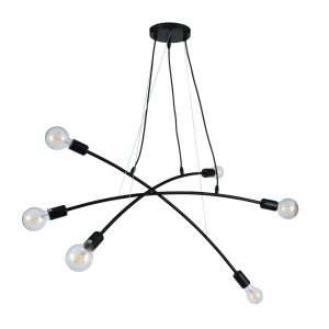 Светильник WEB, потолочный, 6*E27, черный