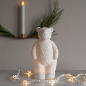 Светодиодный декор AKS тип 9 ( Мишка, керамика 9.5х8х17.8см 1LED, LR44*3 )