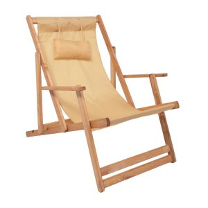 Кресло-шезлонг с подлокотниками DYATEL сиденье из ткани сосна (цвет дуб)