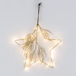 Светодиодный декор AKS тип 6 ( Звезда с веткой 25х24см 18LED, 2АА )