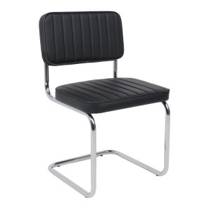 Кресло СЛАВИЯ Люкс, Pegaso черная экокожа/хром