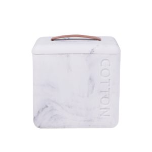 Контейнер декоративный NOVA, белый мрамор