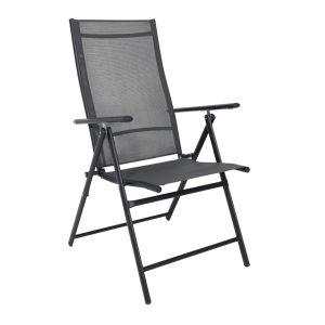 Кресло складное садовое CATANIA, серый/черный