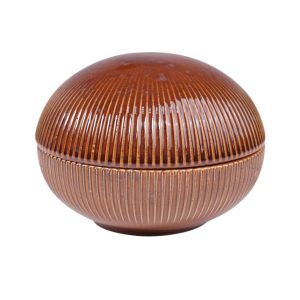 Блюдо-боул с крышкой AURORA, фарфор, каштановый, d13*5см