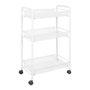 Этажерка Ладья 2К, на колёсиках, (белый)