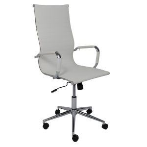 Кресло поворотное EVELIN, экокожа, белый