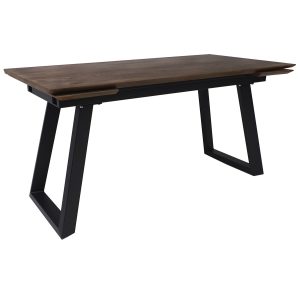 Стол САНГАЙ раздвижной, 160(220)*80*80, дуб галифакс табак/ черный (ПрР-7 DSW (02) ТрН/Р-80)