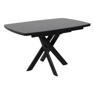Стол LEONEL-130, раздвижной 130(165)х85, STONE BLACK ST CER/Черный