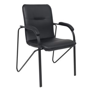 Кресло SAMBA AKS-1, основание черное, Pegasso черный, мягкие подлокотники