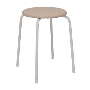 Табурет круглый "Пенек легкий 180", с ЛДСП, ваниль/белый