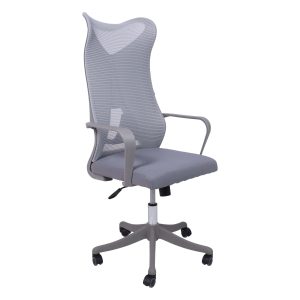 Кресло рабочее, поворотное ABRAHAM, ткань/сетка, серый+серый