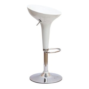 Стул барный BOMBA, пластик белый/хром