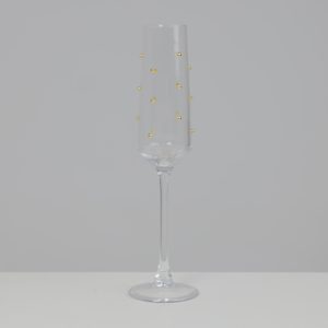 Бокал-флют DOTS, прозрачный c золотыми каплями