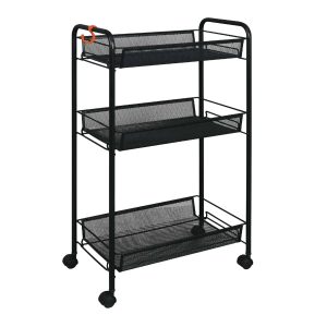 Этажерка Ладья 2К, на колёсиках, (чёрный)