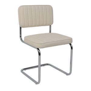 Кресло СЛАВИЯ Люкс, Pegaso крем экокожа/хром