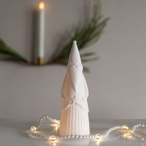 Светодиодный декор AKS тип 10 ( Санта-клаус, керамика 6.4х19.2см 1LED, LR44*3 )