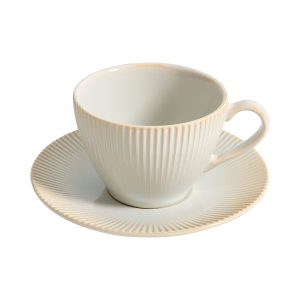 Чайный набор AURORA, фарфор, айвори, кружка 200мл + блюдце