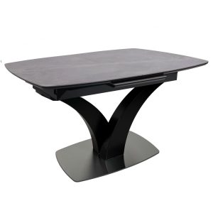 Стол НОТР ДАМ MODERNE, керамика 0 кат. 1400(1800)*850, Камень серый Greys Grey/Черный матовый