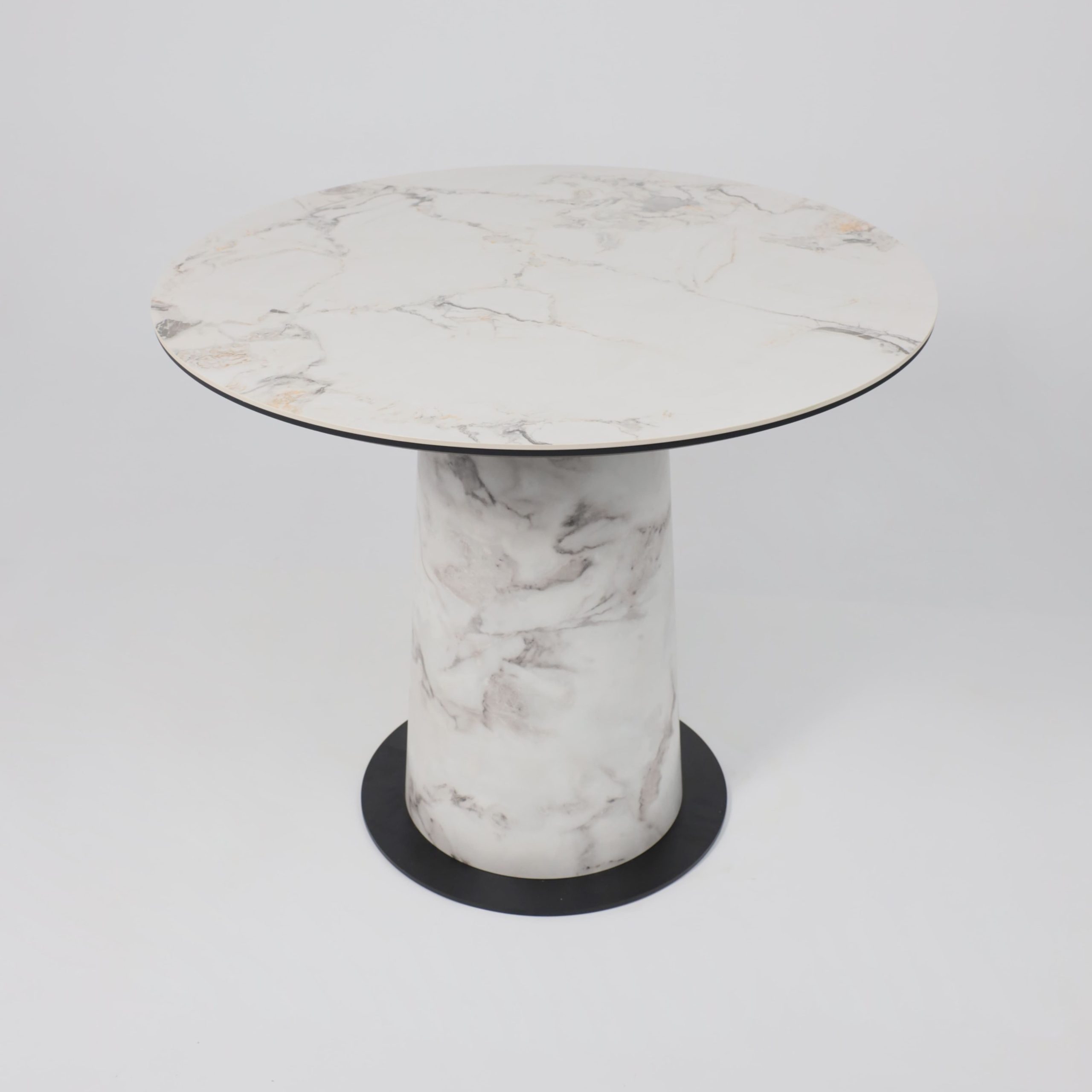 Стол AV 2317, МДФ+керамика, нераздвижной 900 натуральный, глянцевый GOLD JADE/черный+HPL Виктори натуральный