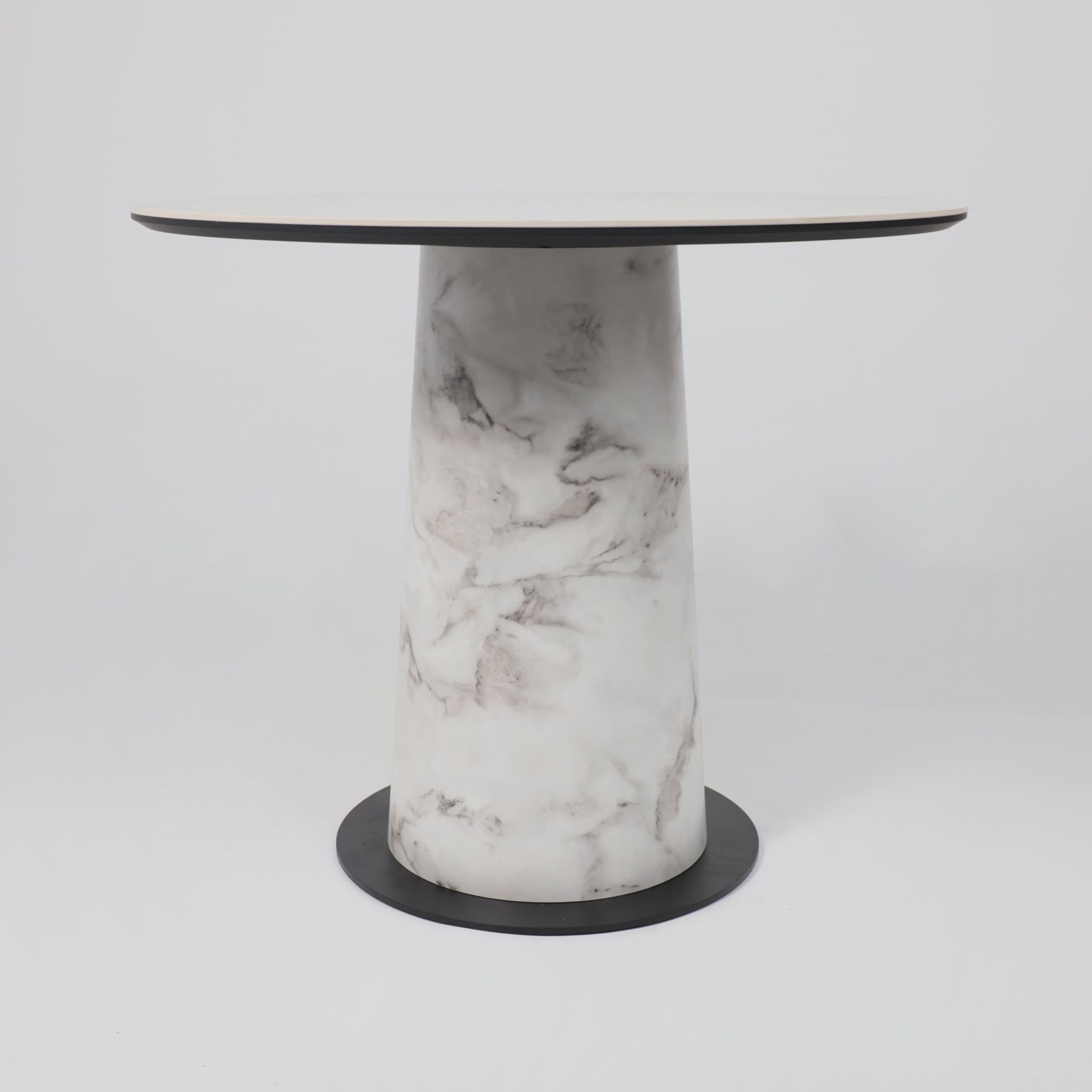 Стол AV 2317, МДФ+керамика, нераздвижной 900 натуральный, глянцевый GOLD JADE/черный+HPL Виктори натуральный