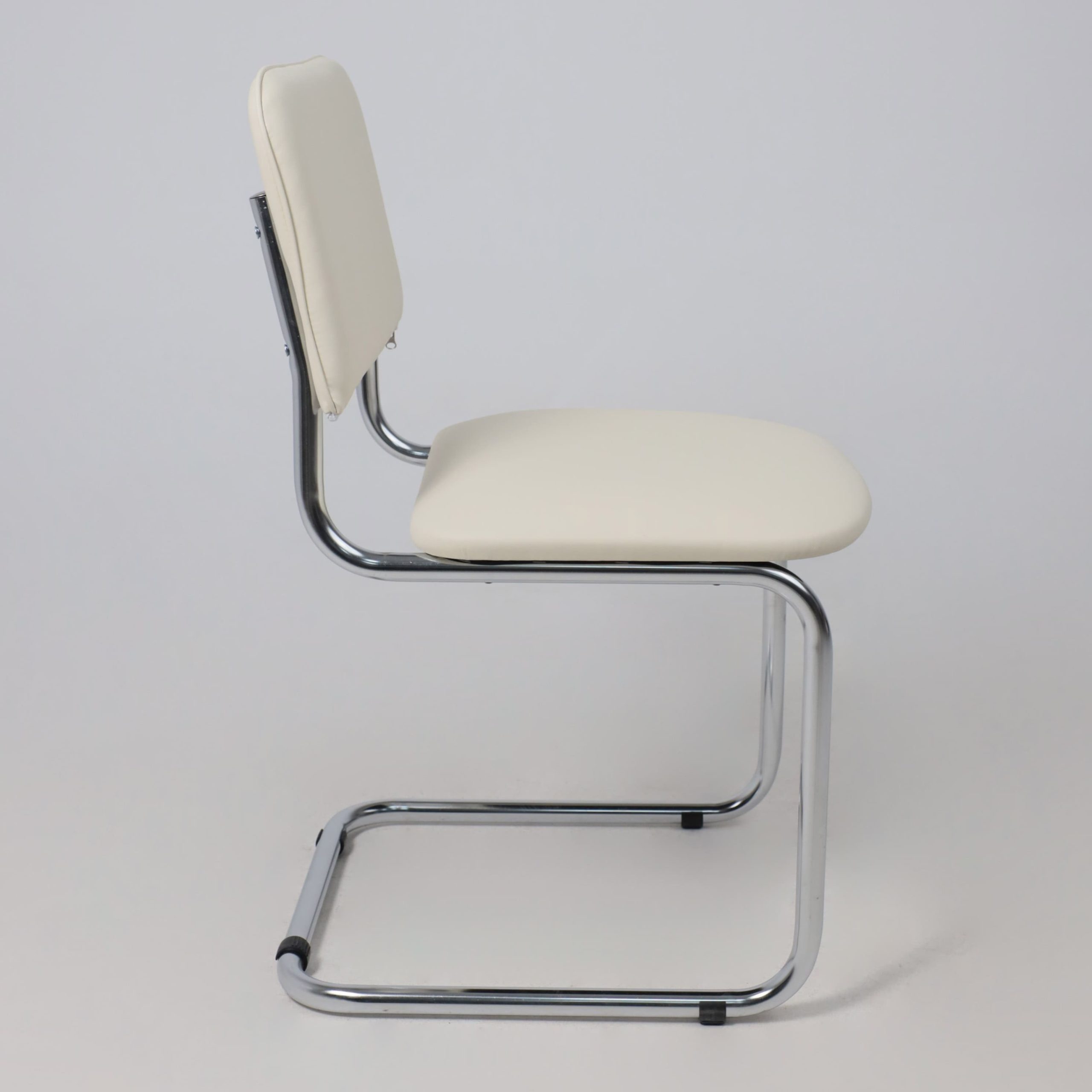 Кресло СЛАВИЯ, кремовый кожзам/хром